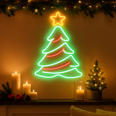 Figura natalizia a neon connessione USB per decorazioni natalizie 45 x 50 cm