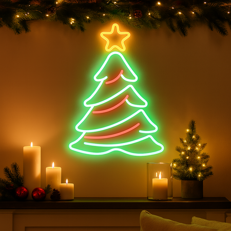 Figura natalizia a neon connessione USB per decorazioni natalizie 45 x 50 cm