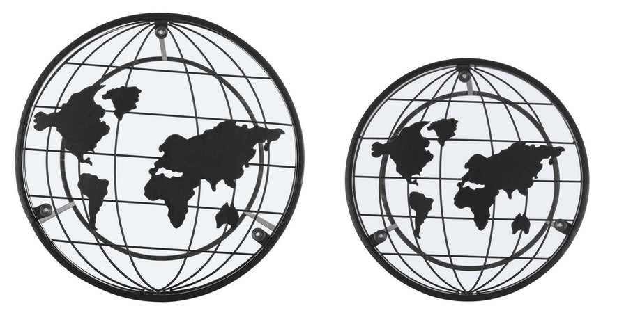 Tavolino "Mondo" struttura in acciaio e piano in vetro per arredamento set da 2