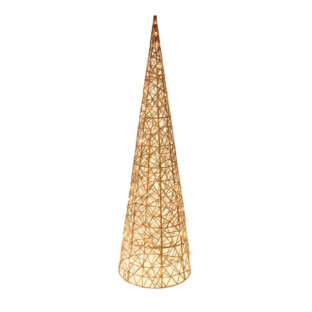 Albero decorativo cono con luci Led champagne per decorazione natalizia