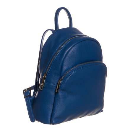 Zaino Piano - Zaino Blu In Vera Pelle