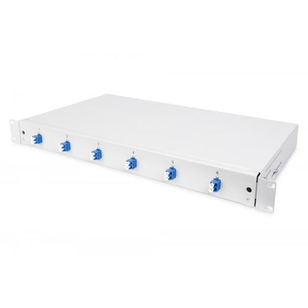 Digitus Scatola di giunzione LWL, attrezzata, LC, OS2 (FIBER OPTIC SPLICE BOX LC OS2 - 1U 6XLC-DX CAS. PIGTAILS COUPLER)