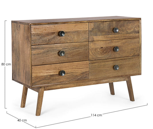 Cassettiera "Sylvester" per interno, con 6 Cassetti, 124 x 50 x 70 cm