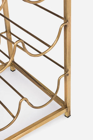 Tavolino "Marmol" con porta bottiglie struttura in acciaio e piano in marmo per interni