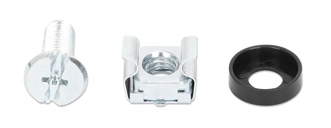 Kit Set 100 Viti, 100 Dadi e 100 Rondelle per Montaggio Rack Silver