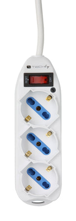 Multipresa 3 Posti Italiana Bipasso / Schuko con spina 10A