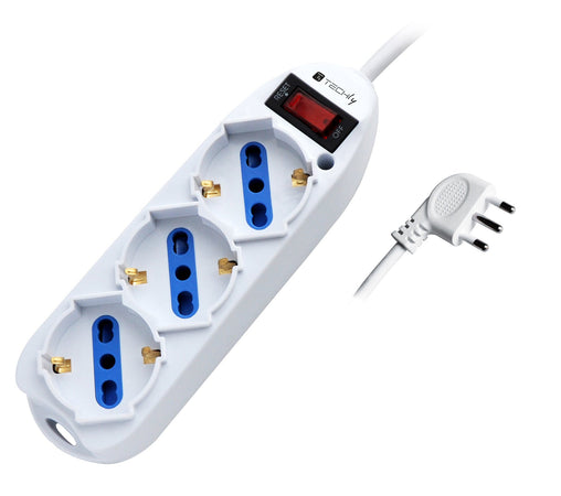Multipresa 3 Posti Italiana Bipasso / Schuko con spina 10A