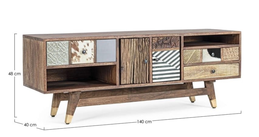 Mobile porta TV "Dhaval" per interno 140 x 40 x 48h cm