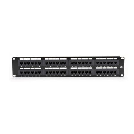 Black Box JPM5E48A pezzo di pannello 2U (CAT5E PATCH PANEL 48 PORT - JPM5E48A, Cat5e, Black, Rack - mounting, 2U - Warranty: 24M)