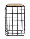 Tavolino Trellis struttura in acciaio piano in legno di mango per arredamento