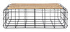 Tavolino Trellis struttura in acciaio piano in legno di mango per arredamento