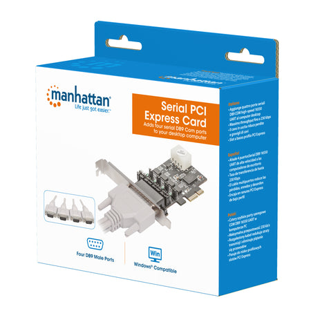 Scheda PCI Express 4 Porte DB9 RS-232