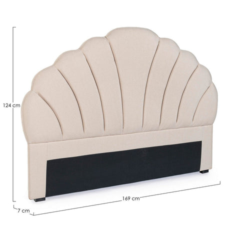 Testiera per letto "Azar" color naturale, struttura in legno, da 169 x 7 x 124 cm