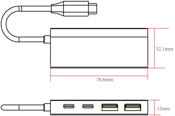 Hub USB3.2 2 Porte USB-A e 2 Porte USB-C&trade