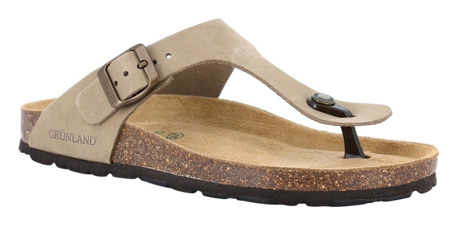 Grunland infradito Sara in pelle col. kaki CC6001