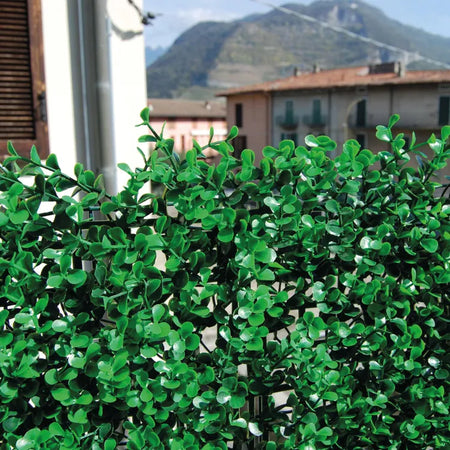 Siepe artificiale per parete sempreverde verticale "Bosso" da intero ed esterno 1 x 1 mt