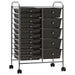 Carrello Portaoggetti XXL con 15 Cassetti in Plastica Cromo Robusto Nero