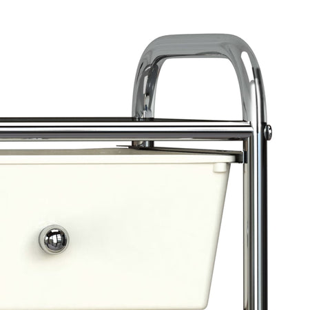Carrello Portaoggetti Mobile con 4 Cassetti Rimovibili in Plastica Cromo Bianco