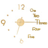 Orologio da Parete fai da te Effetto 3D 100cm XXL Design Moderno e Versatile Oro
