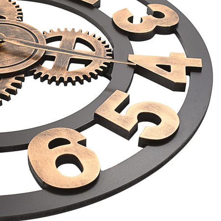 Orologio da Parete in Metallo 58 cm Design Particolare e Moderno Dorato e Nero