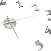 Orologio da Parete fai da te Effetto 3D Design Moderno Argento 100 cm XXL