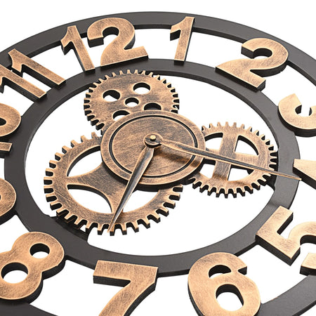 Orologio da Parete in Metallo 58 cm Design Particolare e Moderno Dorato e Nero