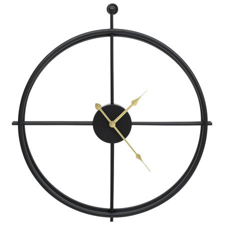 Orologio da Parete 52 cm in Ferro Nero Design Elegante e Moderno Versatile Nero