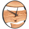 Orologio a Parete in Ferro e Legno di Ulivo 35x4,5 cm Design Retrò Decorativo