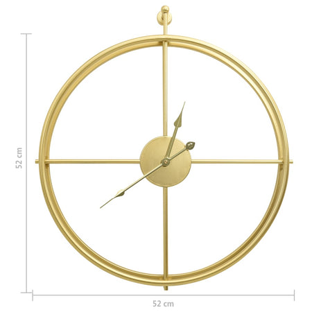 Orologio da Parete in Ferro Robusto 52cm Design Elegante e Minimalista Oro