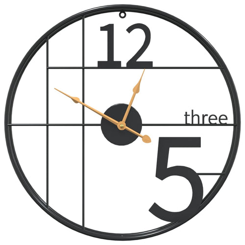 Orologio da Parete 50x6,5cm in Ferro Design Versatile Facile da Installare Nero
