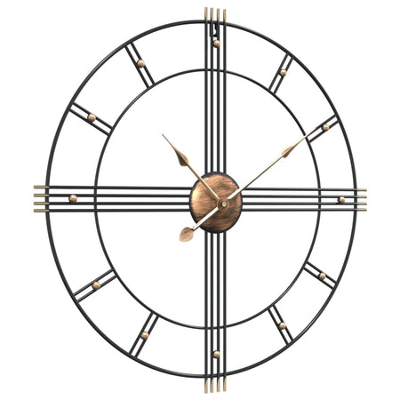 Orologio da Parete Nero 60 x 4,5 cm in Ferro Design Versatile ed Elegante Nero