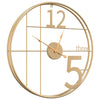 Orologio da Parete in Ferro 50x6,5cm Design Versatile ed Elegante Moderno Oro