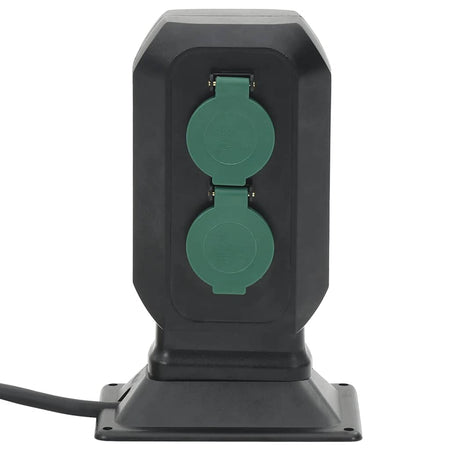 Presa da Esterno con Picchetto 4 Vie Ampie Applicazioni 15,5x11x24cm Nero e Verde