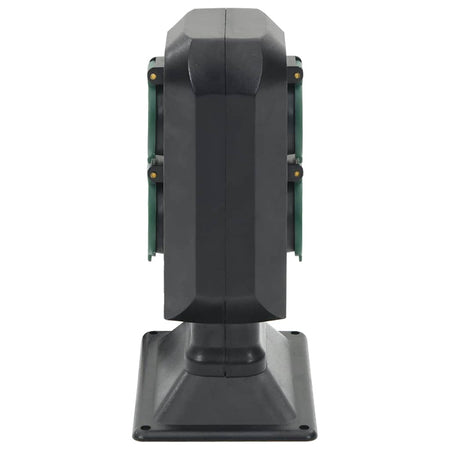 Presa da Esterno con Picchetto 4 Vie Ampie Applicazioni 15,5x11x24cm Nero e Verde