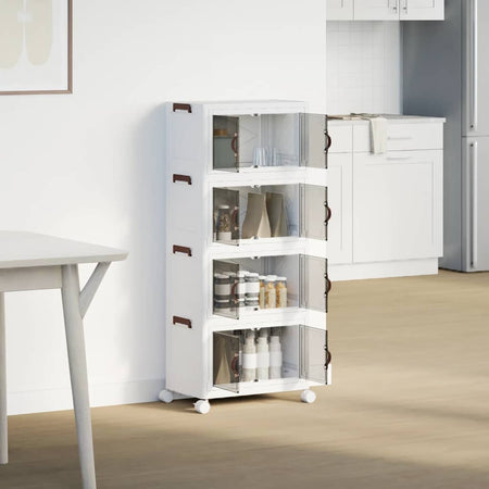 Scatola Portaoggetti con Ruote 4 Livelli Design Leggero Versatile 48x29,5x112,5cm