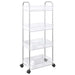 Carrello Portaoggetti Design Versatile 4 Livelli Acrilico e Acciaio 37x28x95cm
