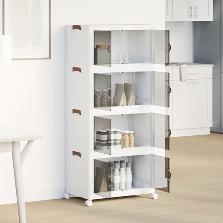 Scatola Portaoggetti con Ruote 4 Livelli Design Leggero Versatile 64x40x141,5 cm