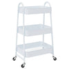 Carrello Portaoggetti Design a 3 Livelli 42x41,5x77cm Bianco Acciaio Verniciato