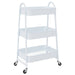 Carrello Portaoggetti Design a 3 Livelli 42x41,5x77cm Bianco Acciaio Verniciato