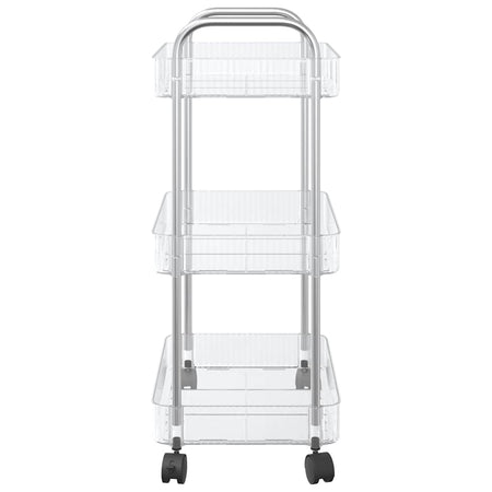 Carrello Portaoggetti Design 3 Livelli in Acrilico Trasparente 37x28x68 cm