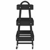 Carrello Portaoggetti Design Versatile a 3 Ripiani 42x41,5x77cm in Acciaio Nero