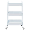 Carrello Portaoggetti Design a 3 Livelli 42x41,5x77cm Bianco Acciaio Verniciato