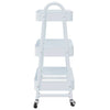 Carrello Portaoggetti Design a 3 Livelli 42x41,5x77cm Bianco Acciaio Verniciato