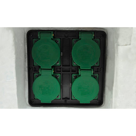 Presa Elettrica da Esterno 4 Spine Impermeabile Design Intelligente Resina Bianca