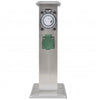 Presa Elettrica da Giardino a Pilastro Acciaio Inox con Timer Meccanico Versatile