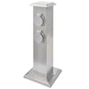 Presa Elettrica da Giardino a Pilastro in Acciaio Inossidabile  15,5x15,5x40,5cm