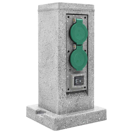 Presa Elettrica da Esterno Sensore Luce Verticale Plastica Resistente All'acqua