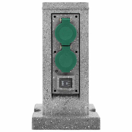 Presa Elettrica da Esterno Sensore Luce Verticale Plastica Resistente All'acqua