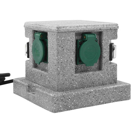 Presa Elettrica da Giardino con Sensore di Luce in Plastica Resistente All'acqua