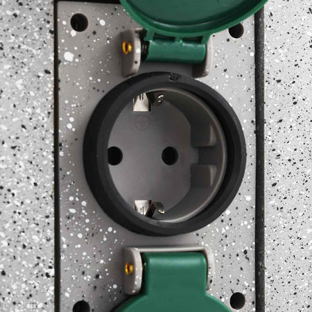 Presa Elettrica da Esterno Sensore Luce Verticale Plastica Resistente All'acqua